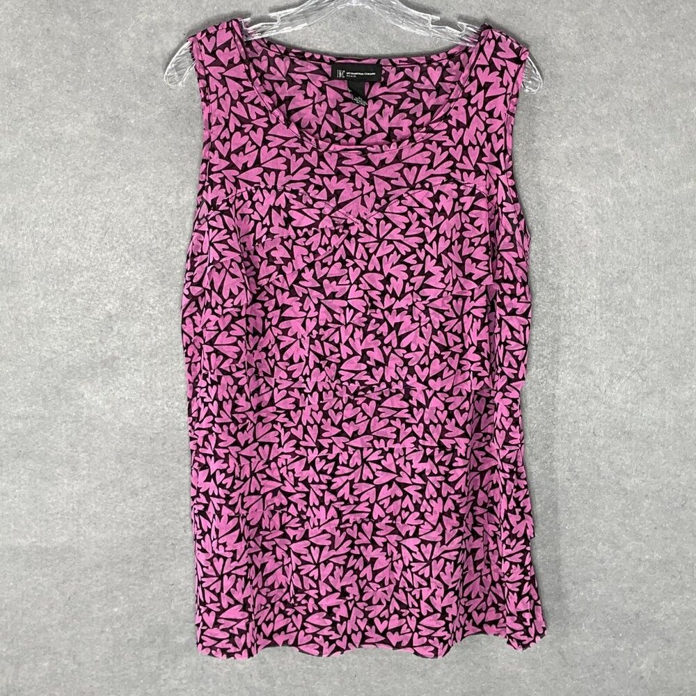 Inc Boho Fairy Whimsigoth Top Womens Sz‎ 2x Pink Black Mesh Hearts Tiered Blouse